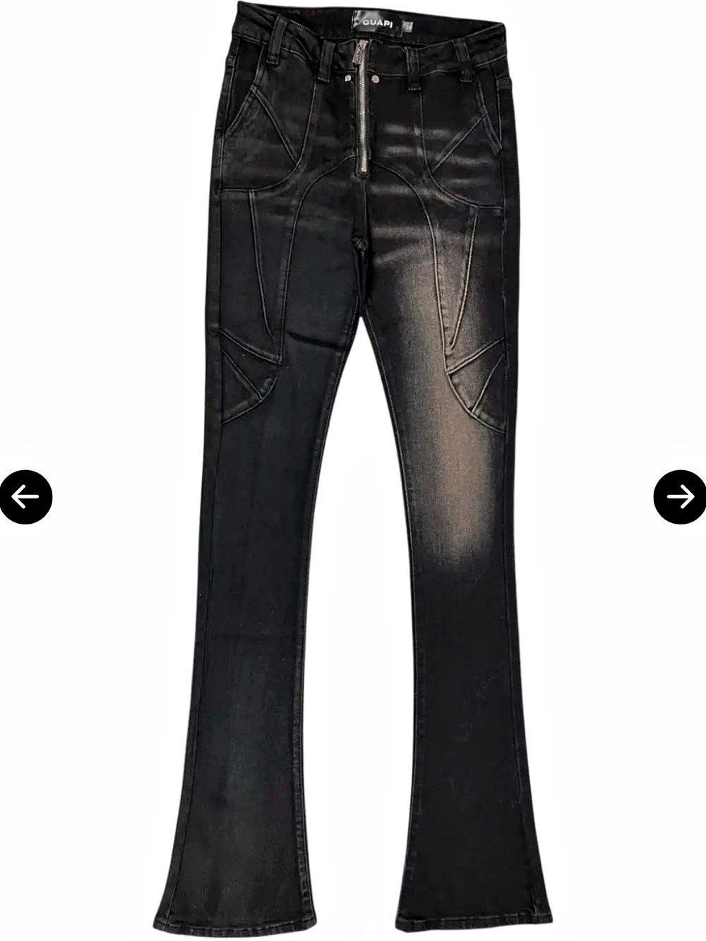 GUAPI Waxed-Effect Jeans